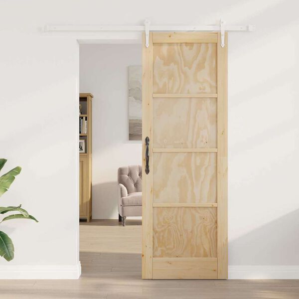 vidaXL Sliding Door ORKDAL Brown 73.5 x 211 cm Solid Pine Wood