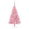 vidaXL Artificial Pre-lit Christmas Tree with 150 LEDs Pink 120 cm PVC