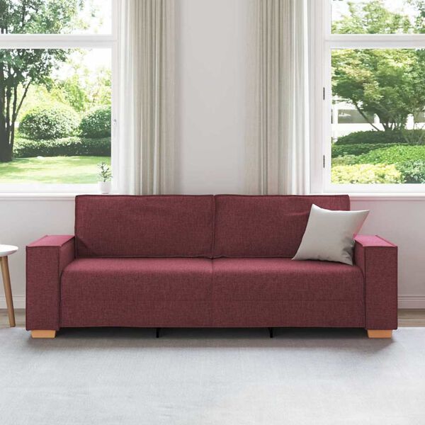 vidaXL Sofa Wine Red 220 x 78 x 84 cm Fabric