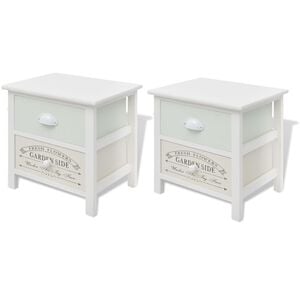 vidaXL French Bedside Cabinets 2 pcs Wood