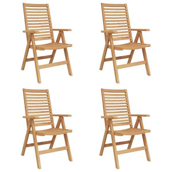 vidaXL Garden Chair 4 pcs Brown 52 x 64.5 x 108 cm Solid teak wood