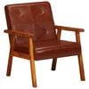 vidaXL Armchair Brown Real Leather