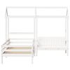 vidaXL Bed and Bench Set with Roof without Mattress White 80x200 cm