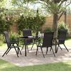 vidaXL Garden Dining Set 5 pcs Black coffee Poly rattan