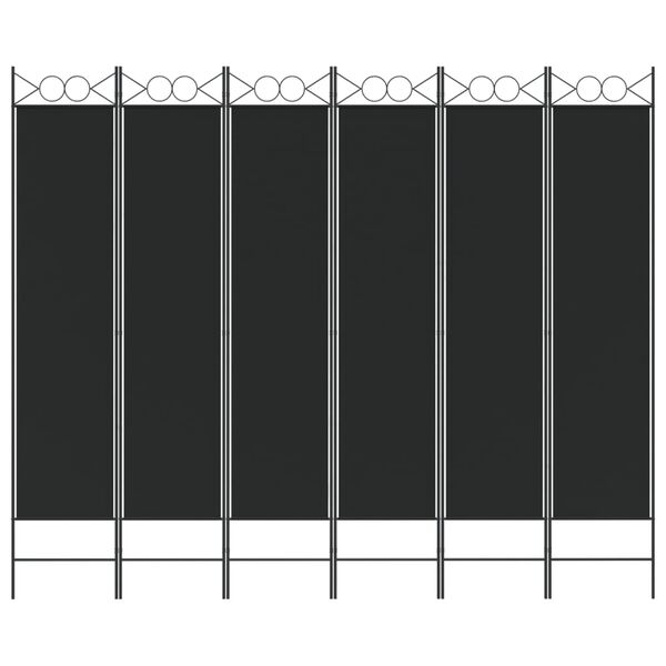 vidaXL 6-Panel Room Divider Black 240x200 cm Fabric