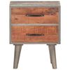 vidaXL Bedside Cabinet Grey 40x30x50 cm Solid Rough Mango Wood