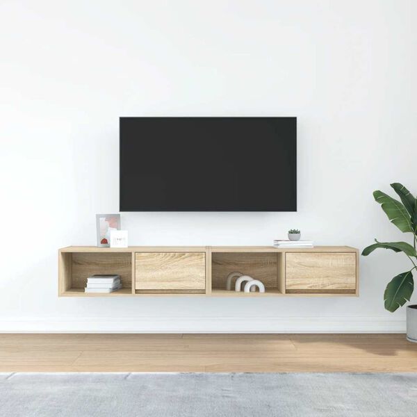 vidaXL TV Cabinets 2 pcs Sonoma Oak 80x31x25.5 cm Engineered Wood