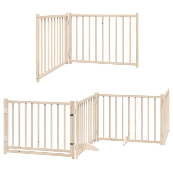 vidaXL Dog Gate with Door Foldable 10 Panels 800 cm Poplar Wood