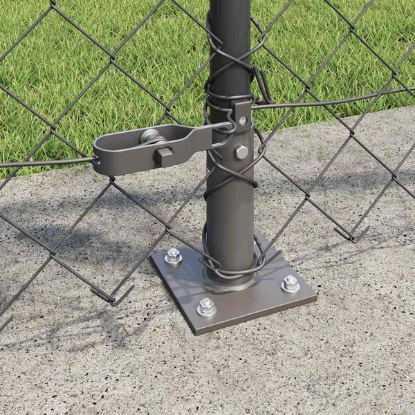 vidaXL Fence Post Grey 10 x 1 m (60 x 60 mm mesh) Steel and PVC