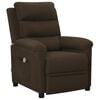 vidaXL Massage Chair Dark Brown Fabric