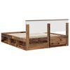 vidaXL Bed Frame with Headboard Old Wood 160 x 200 cm Solid Pine Wood