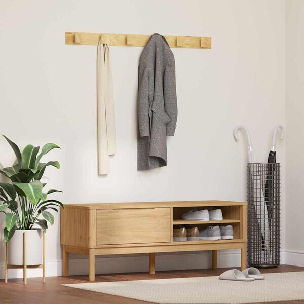 vidaXL Hallway Bench FLORO Wax Brown 115 x 40 x 45 cm Solid Pine Wood