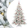 vidaXL Artificial Hinged Christmas Tree White 180 cm PVC and Steel