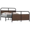 vidaXL Metal Bed Frame without Mattress Brown Oak 140x200 cm