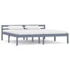vidaXL Bed Frame without Mattress Grey Solid Pine Wood 180x200 cm Super King (283201+321989)