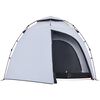vidaXL Camping Tent Dome 4-Person White Blackout Fabric Quick Release