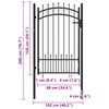 vidaXL Fence Gate with Spikes Steel 100x150 cm Black