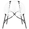 vidaXL Garden Egg Chair Black and White Poly Rattan
