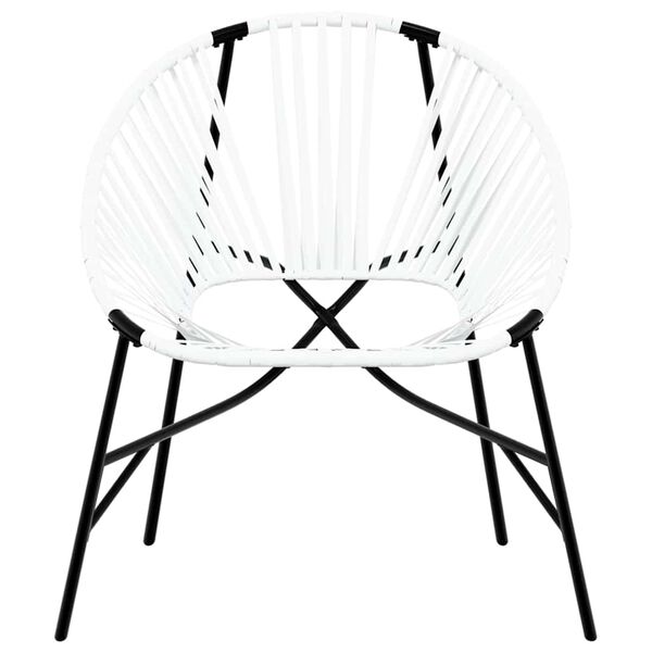 vidaXL Garden Egg Chair Black and White Poly Rattan