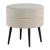 Venture Home Pouffe Pot 40x40x40 cm Velvet Black and Light Beige