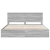 vidaXL Bed Frame with Drawer Grey Sonoma 200 x 200 cm Engineer Wood
