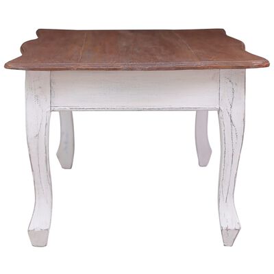 vidaXL Coffee Table White 120x60x45 cm Solid Mahogany Wood