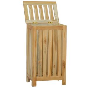 vidaXL Laundry Basket Natural Solid Teak Wood