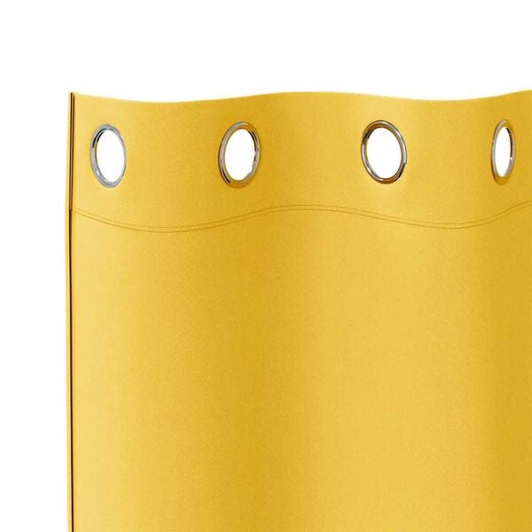 vidaXL Blackout Curtains with Rings 2 pcs Mustard Yellow 225 x 140 cm