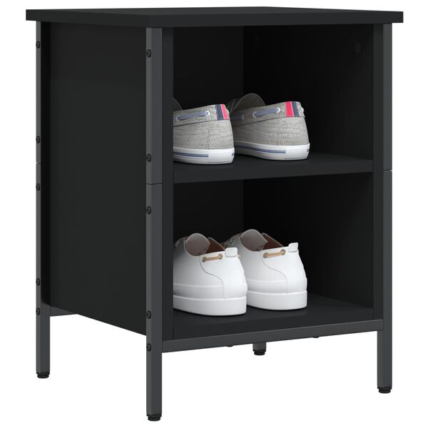 vidaXL Shoe Cabinet Black 38x35x50 cm Engineered Wood