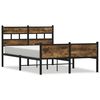 vidaXL Bed Frame without Mattress Smoked Oak 120x190 cm Small Double Engineered Wood