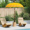 vidaXL Balinese Parasol Yellow (180-190) x 260 cm Cotton and Wood