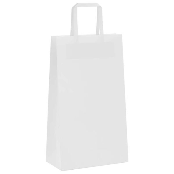 vidaXL Paper Bags 50 pcs with Handles White 21x11x36 cm