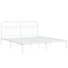 vidaXL Metal Bed Frame without Mattress with Headboard White 183x213cm
