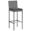 vidaXL 5 Piece Garden Bar Set with Cushions Grey Poly Rattan