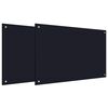vidaXL Kitchen Backsplash 2 pcs Black 90 x 60 cm Tempered Glass