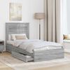 vidaXL Storage Bed with Drawer Grey Sonoma 90 x 200 cm Engineered Wood