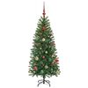 vidaXL Artificial Christmas Tree with 150 LEDs Green 150 cm PE and PVC