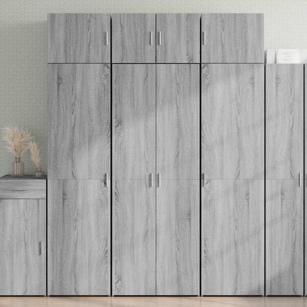 vidaXL Highboard Grey Sonoma 70x42.5x185 cm Engineered Wood