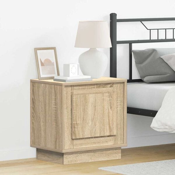 vidaXL Bedside Cabinet Sonoma Oak 44 x 34.5 x 45 cm Engineered Wood