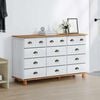 vidaXL Chest of Drawer ASKIM White 79 x 40 x 133.5 cm Solid Pine Wood