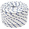 vidaXL Multipurpose Utility Rope 12 mm 100 m White and Blue PP