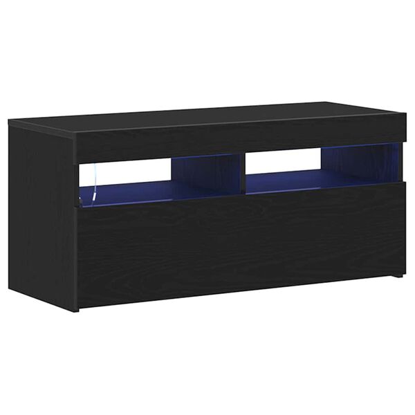 vidaXL TV Cabinet Black Oak 90 x 35 x 40 cm Engineered Wood