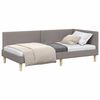 vidaXL Corner Bed Frame with Headboard Taupe 100 cm x 200 cm Velvet