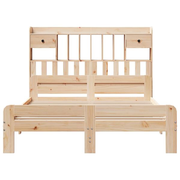 vidaXL Bookcase Bed without Mattress 140x190 cm Solid Wood Pine