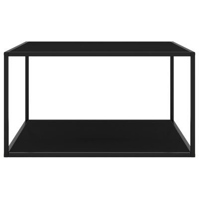 vidaXL Coffee Table Black with Black Glass 90x90x50 cm