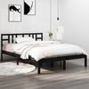 vidaXL Bed Frame without Mattress Black 140x190 cm Solid Wood