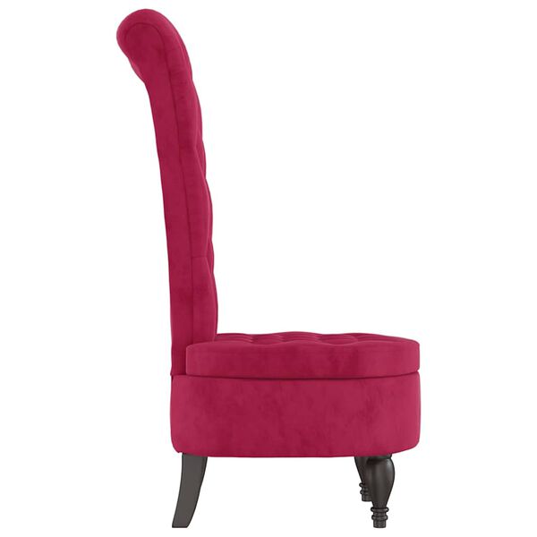 vidaXL High Back Chair Wine Red Velvet Button Design