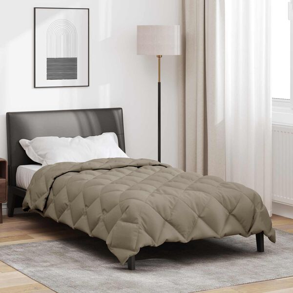 vidaXL Winter Duvet Light Grey 220 x 135 cm Microfiber