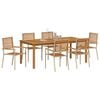 vidaXL Garden Dining Set 7 pcs Beige Solid Acacia Wood