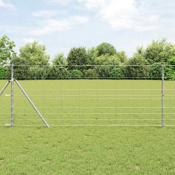 vidaXL Field Fence Silver 100 x 1 m Galvanised steel